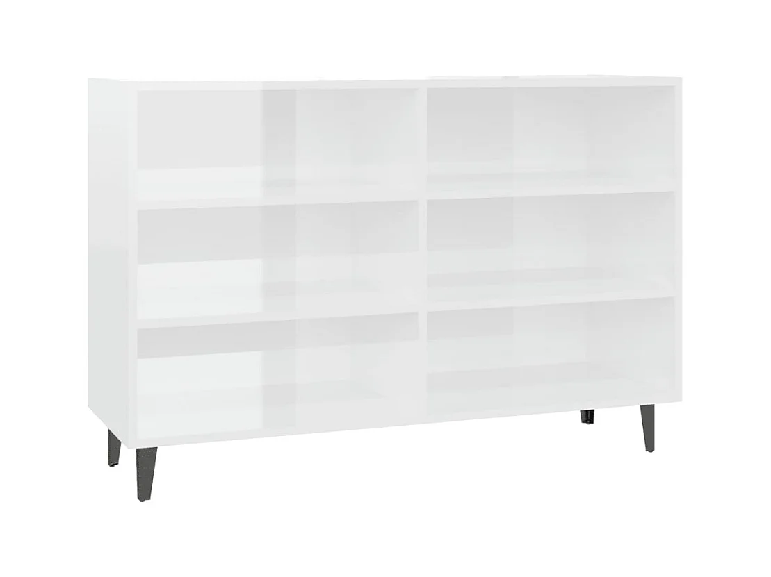 Aparador buffet cómoda mueble almacenaje organizador cocina salón brillante 103,5 x 35 x 70 cm madera contrachapada blanco 02_0030563