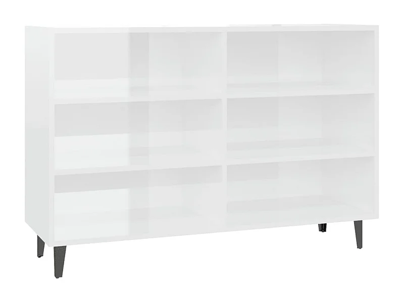 Aparador buffet cómoda mueble almacenaje organizador cocina salón brillante 103,5 x 35 x 70 cm madera contrachapada blanco 02_0030563