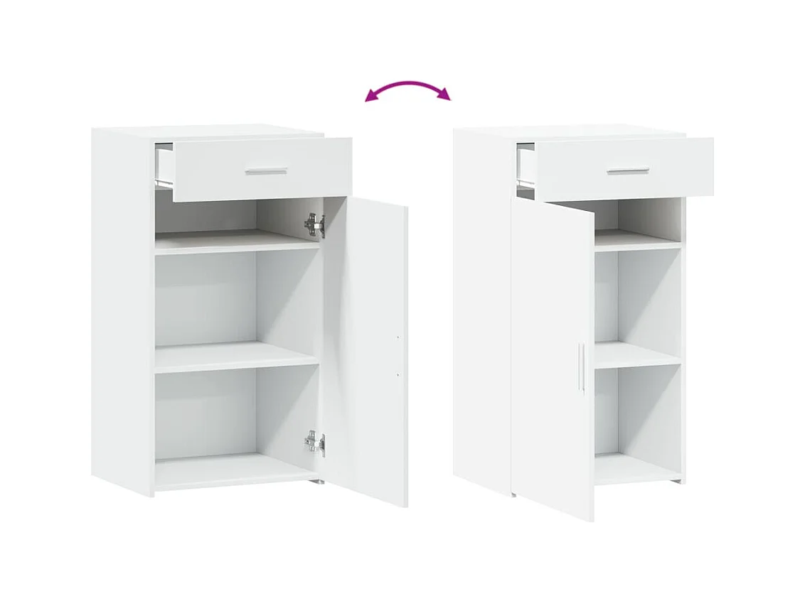Credenza buffet cassettiera mobile contenitore organizer cucina soggiorno soggiorno 50 x 42,5 x 93 cm derivati ​​del legno bianco 02_0030320