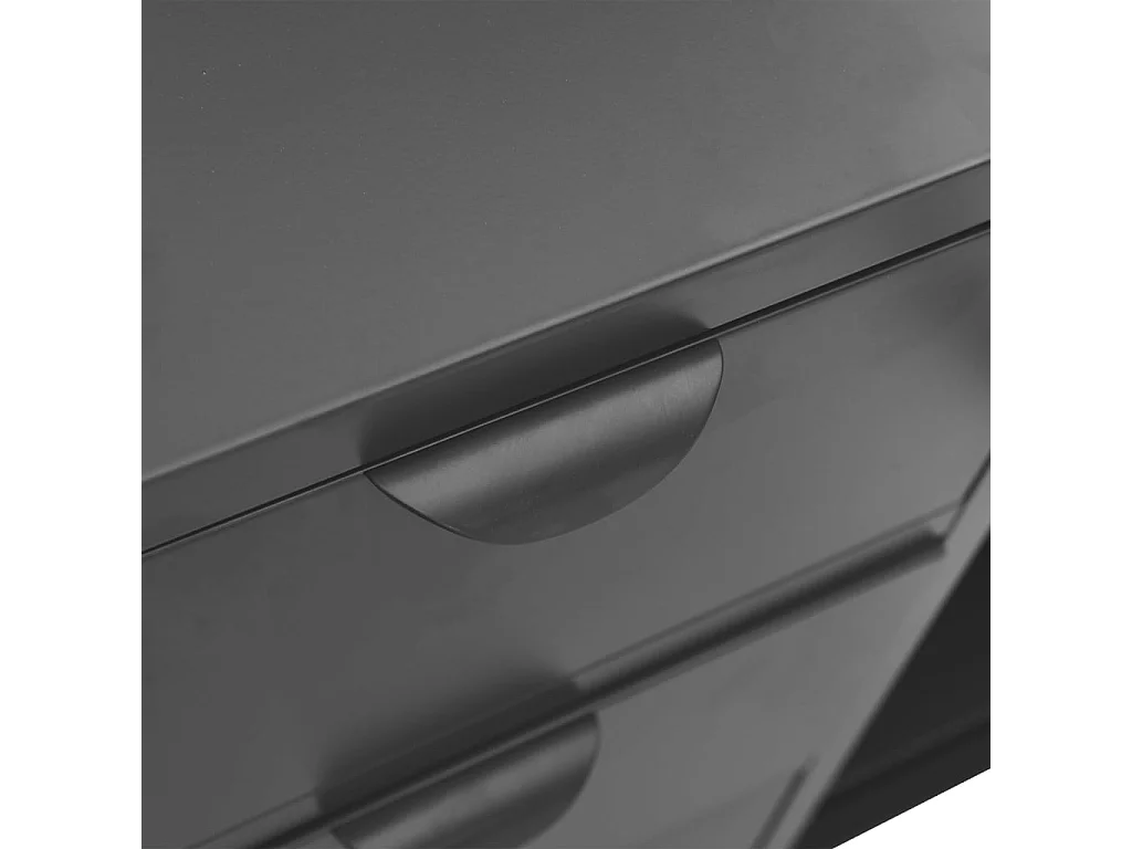 Credenza cassettiera armadio contenitore organizer cucina soggiorno soggiorno 105 x 35 x 70 cm acciaio e vetro temperato antracite 02_0029691