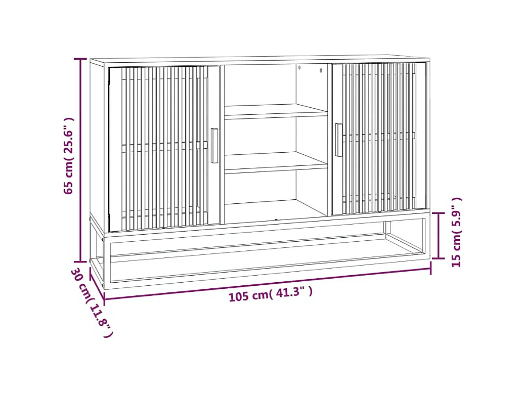 bahut commode armoire bois blanche 105 x 30 x 65 cm 02_0030189