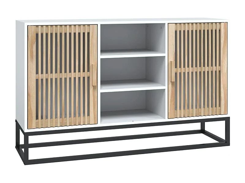 Credenza buffet cassettiera mobile contenitore organizer cucina soggiorno soggiorno 105 x 30 x 65 cm derivati ​​del legno bianco 02_0030189