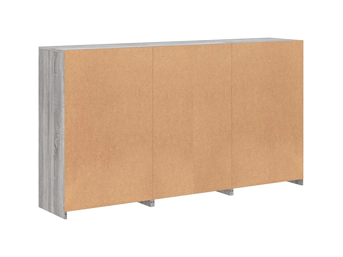 Credenza cassettiera mobile contenitore organizer cucina soggiorno soggiorno con luci a LED sonoma 181,5 x 37 x 100 cm grigio 02_0030061