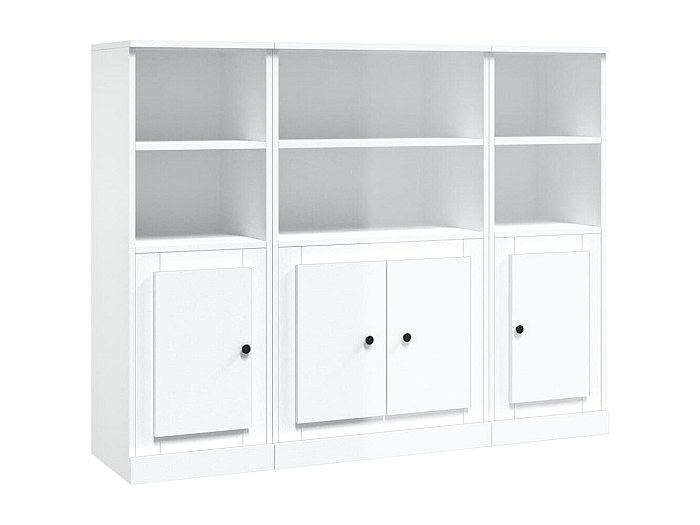 Idemon Armadio da cucina con ripiani regolabili e scaffale per vino, alto buffet da cucina con 4 ante e 2 cassetti, credenza per cucina e soggiorno, armadio a buffet, (nero