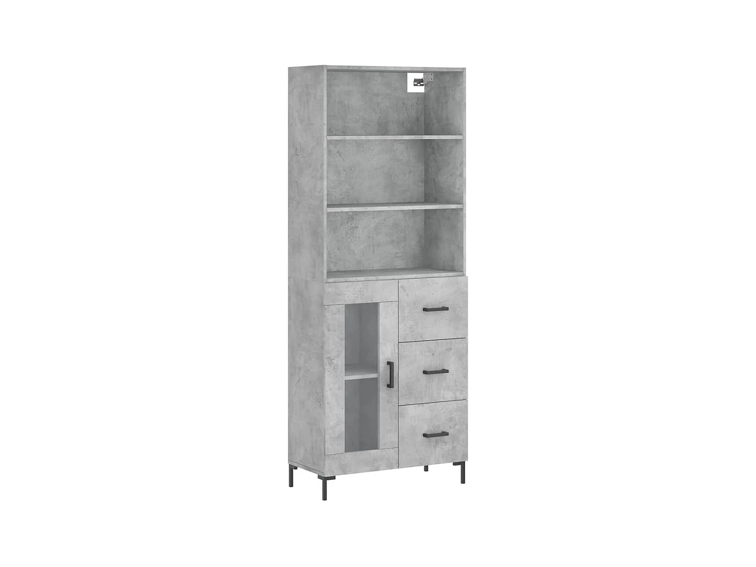 Aparador buffet cómoda mueble mueble de almacenaje organizador cocina salón salón alto 69,5 x 34 x 180 cm madera contrachapada gris 02_0034659