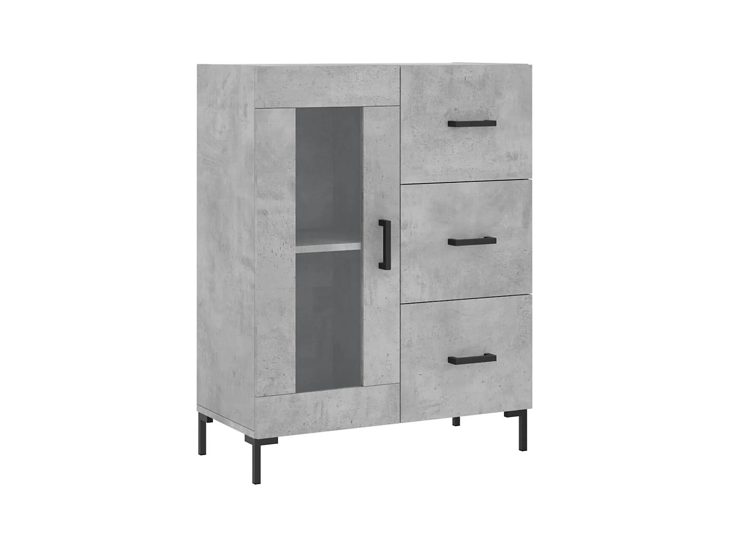 Aparador buffet cómoda mueble mueble de almacenaje organizador cocina salón salón alto 69,5 x 34 x 180 cm madera contrachapada gris 02_0034659