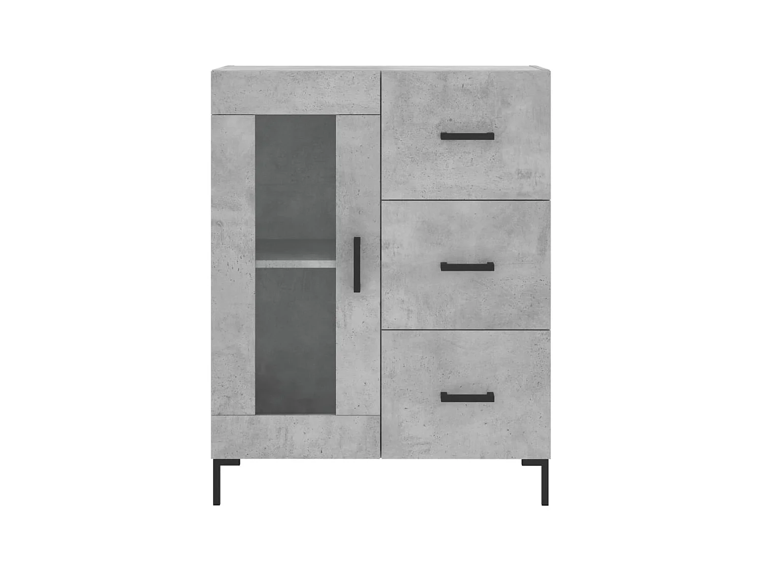 Aparador buffet cómoda mueble mueble de almacenaje organizador cocina salón salón alto 69,5 x 34 x 180 cm madera contrachapada gris 02_0034659