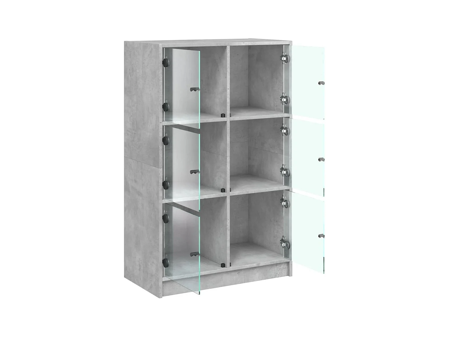 Credenza buffet cassettiera mobile contenitore organizer cucina soggiorno soggiorno alto con ante 68 x 37 x 109 cm derivati ​​del legno grigio 02_0032239