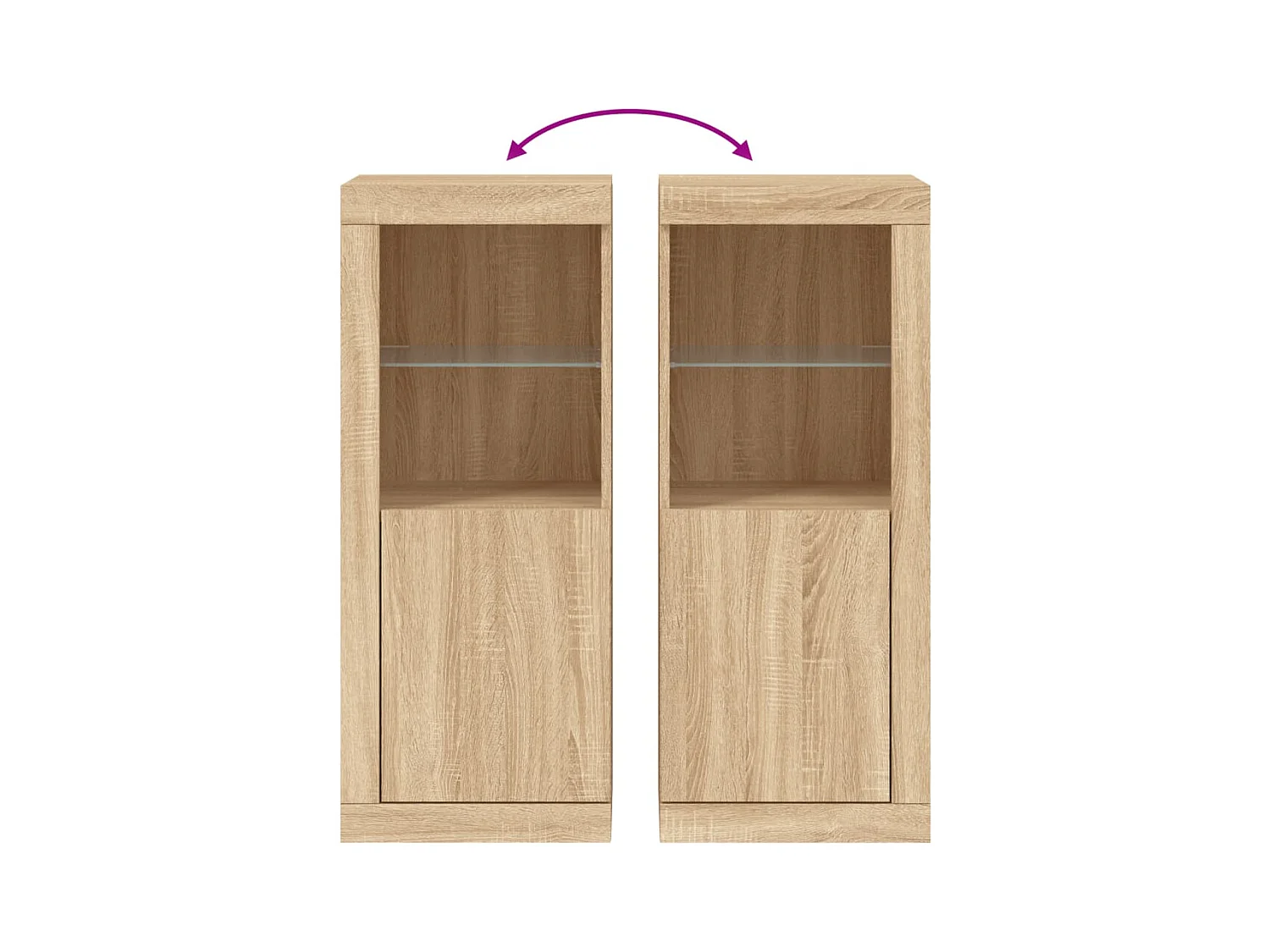 Buffet aparador cômoda armário organizador unidade cozinha sala sala com luzes LED sonoma 41 x 37 x 100 cm marrom 02_0029960