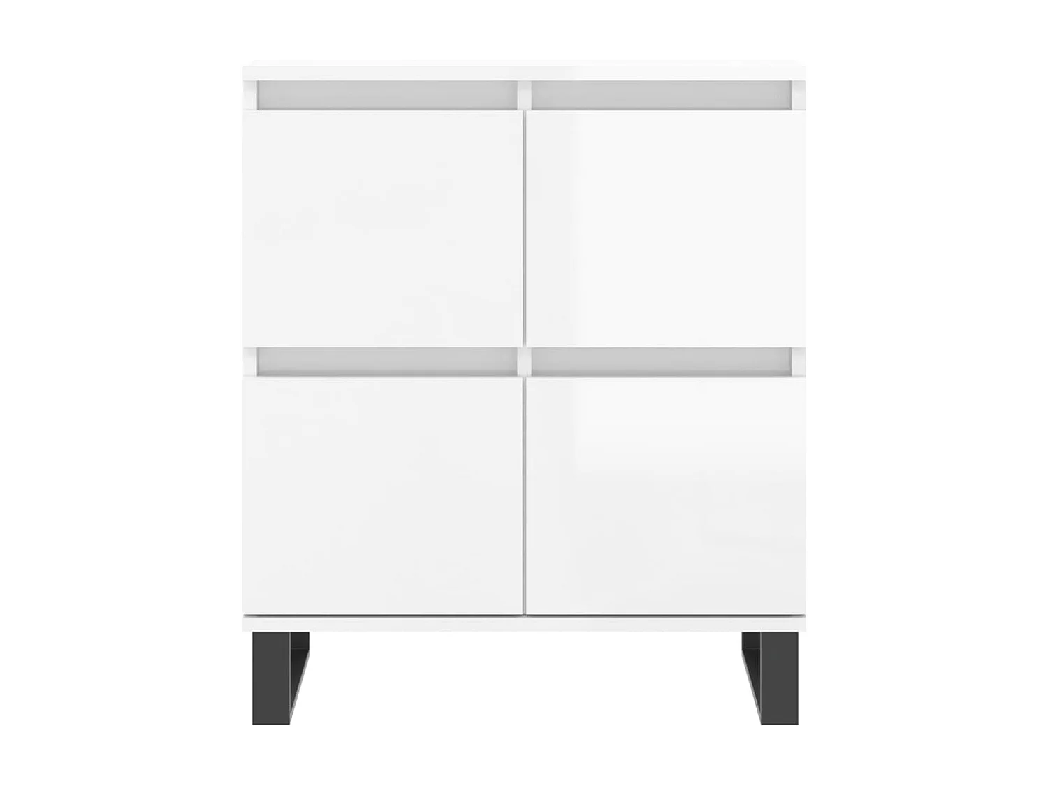 Aparador Aparador Cómoda Gabinete Unidad de Almacenamiento Organizador Cocina Sala de Estar Salas de Estar 3 Piezas Madera de Ingeniería Blanco Brillo 02_0037026