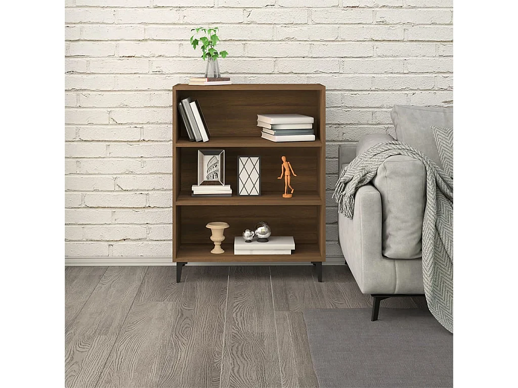 Aparador buffet cómoda mueble mueble de almacenaje organizador cocina salón salón 69,5 x 32,5 x 90 cm madera contrachapada marrón 02_0031321