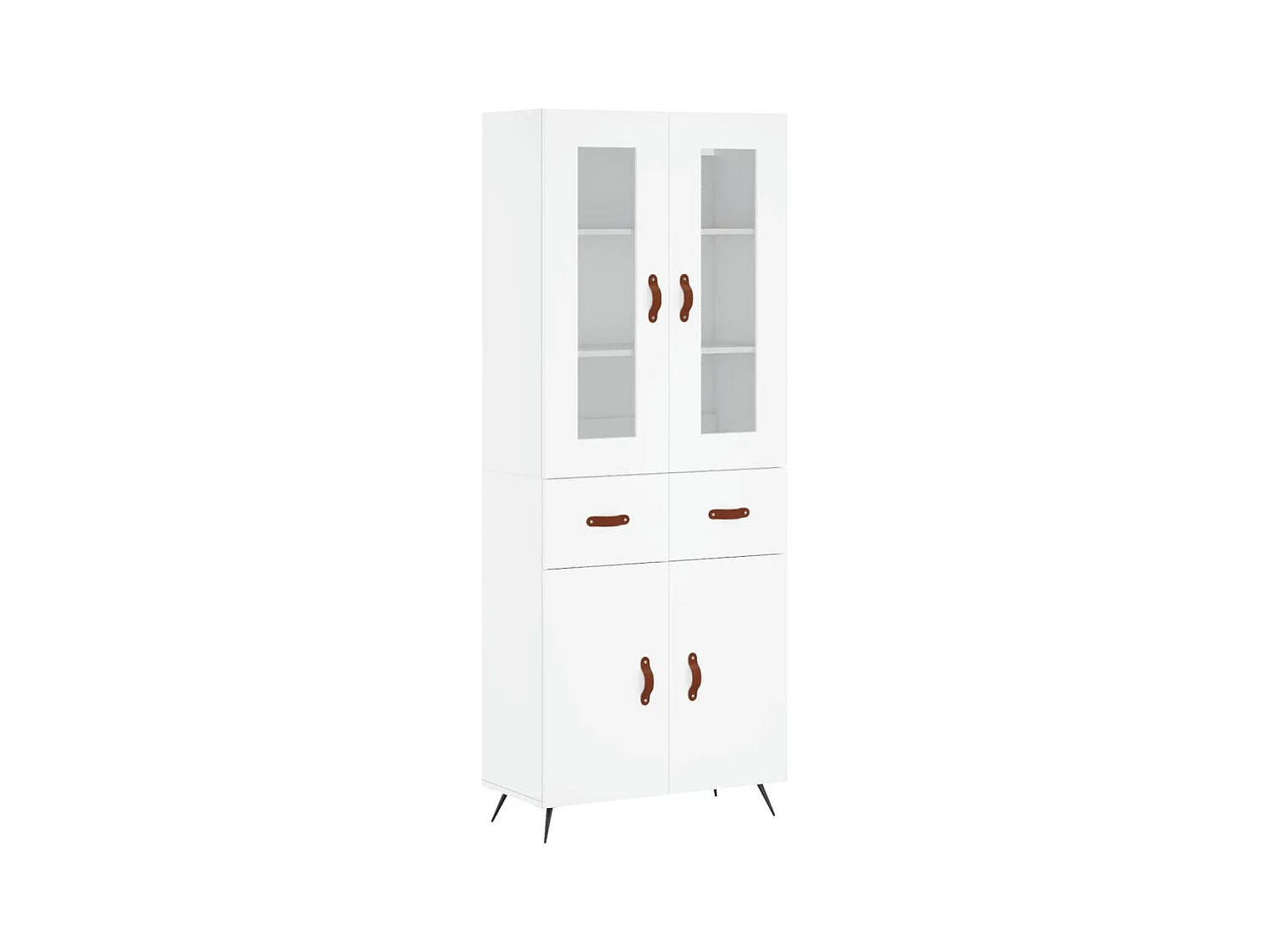 Credenza buffet cassettiera mobile contenitore organizer cucina soggiorno soggiorno alto 69,5 x 34 x 180 cm derivati ​​del legno bianco 02_0032634