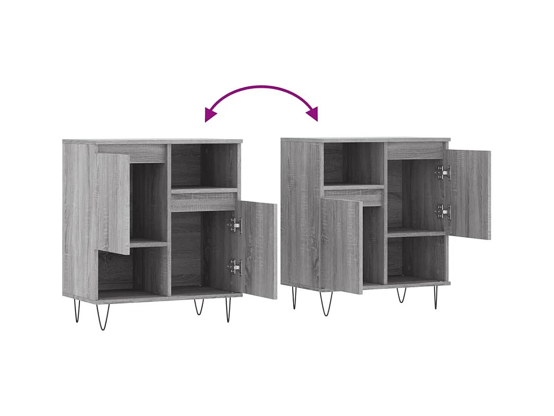 Aparador cómoda cómoda armario mueble organizador cocina salón salón Sonoma 60 x 35 x 70 cm madera contrachapada gris 02_0036397