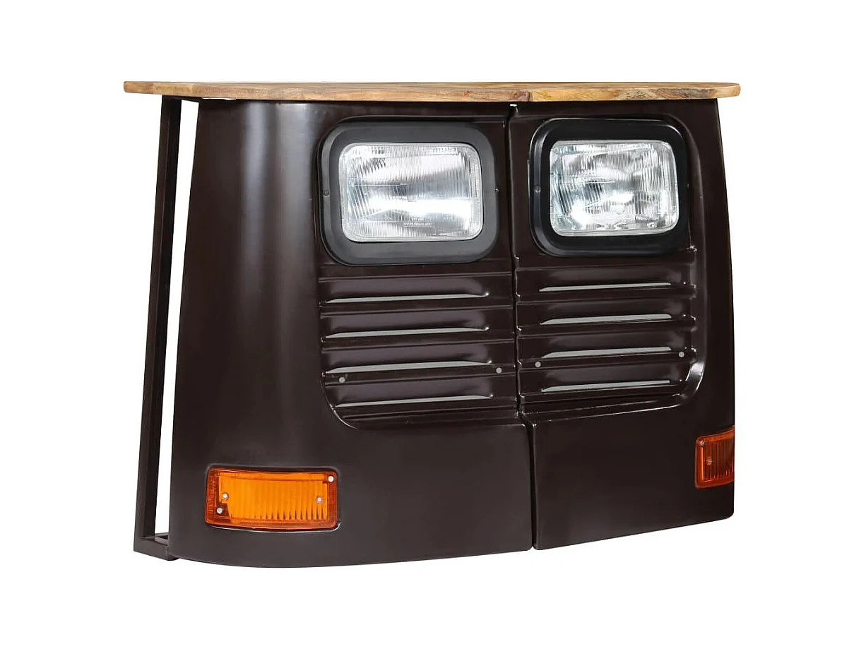 Aparador consola con forma de camión madera maciza de mango color gris oscuro 4402123