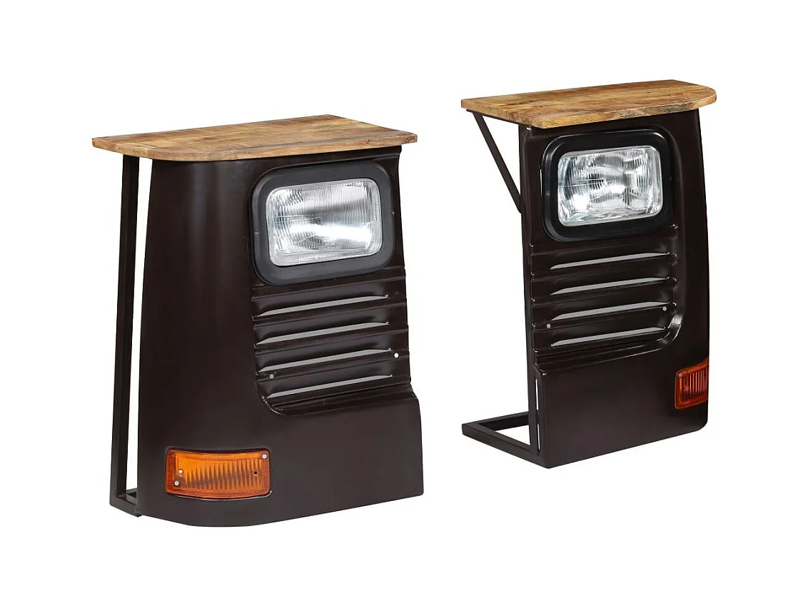 Aparador consola con forma de camión madera maciza de mango color gris oscuro 4402123