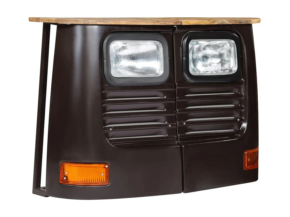 Aparador consola con forma de camión madera maciza de mango color gris oscuro 4402123