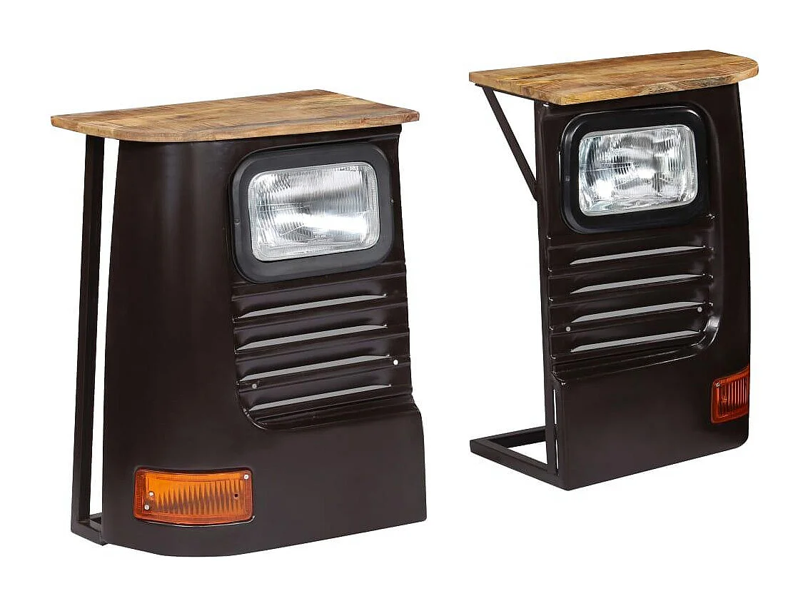 Aparador consola con forma de camión madera maciza de mango color gris oscuro 4402123