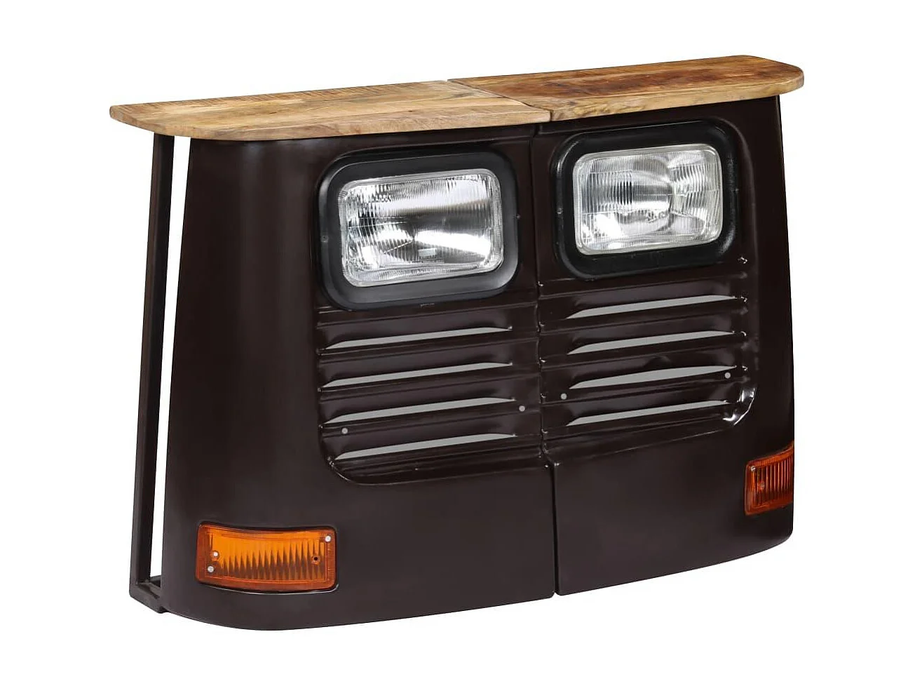 Aparador consola con forma de camión madera maciza de mango color gris oscuro 4402123