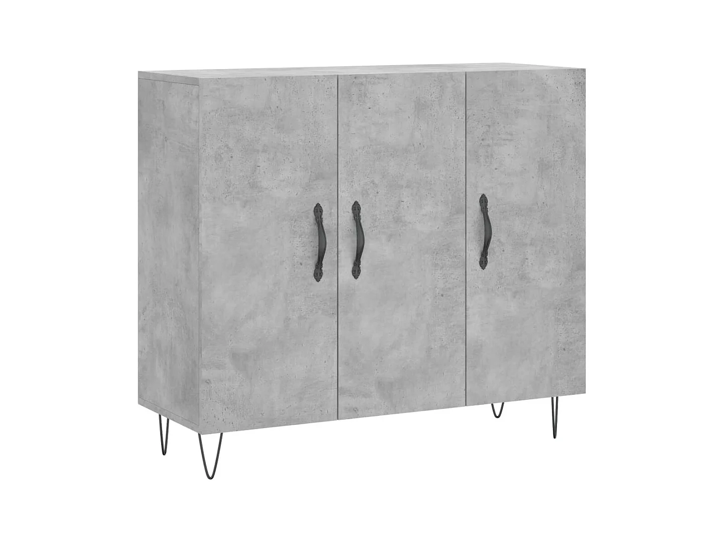 Aparador buffet cómoda mueble mueble de almacenaje organizador cocina salón salón 90 x 34 x 80 cm madera contrachapada gris 02_0032122
