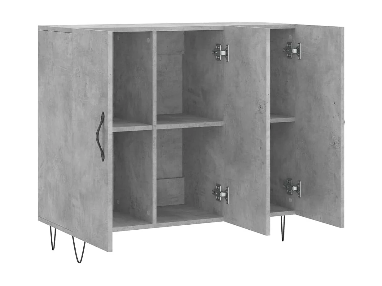 Aparador buffet cómoda mueble mueble de almacenaje organizador cocina salón salón 90 x 34 x 80 cm madera contrachapada gris 02_0032122