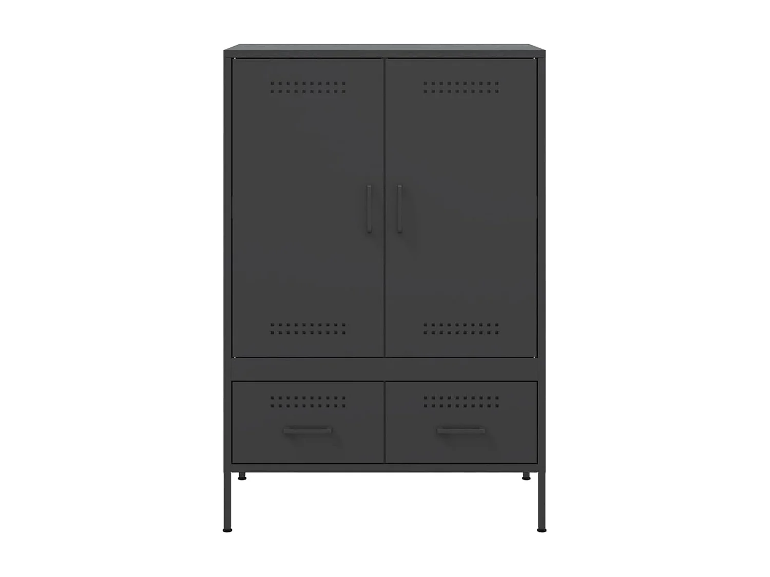 Aparador cómoda cómoda armario mueble organizador cocina salón salón alto 68 x 39 x 101,5 cm acero negro 02_0034960