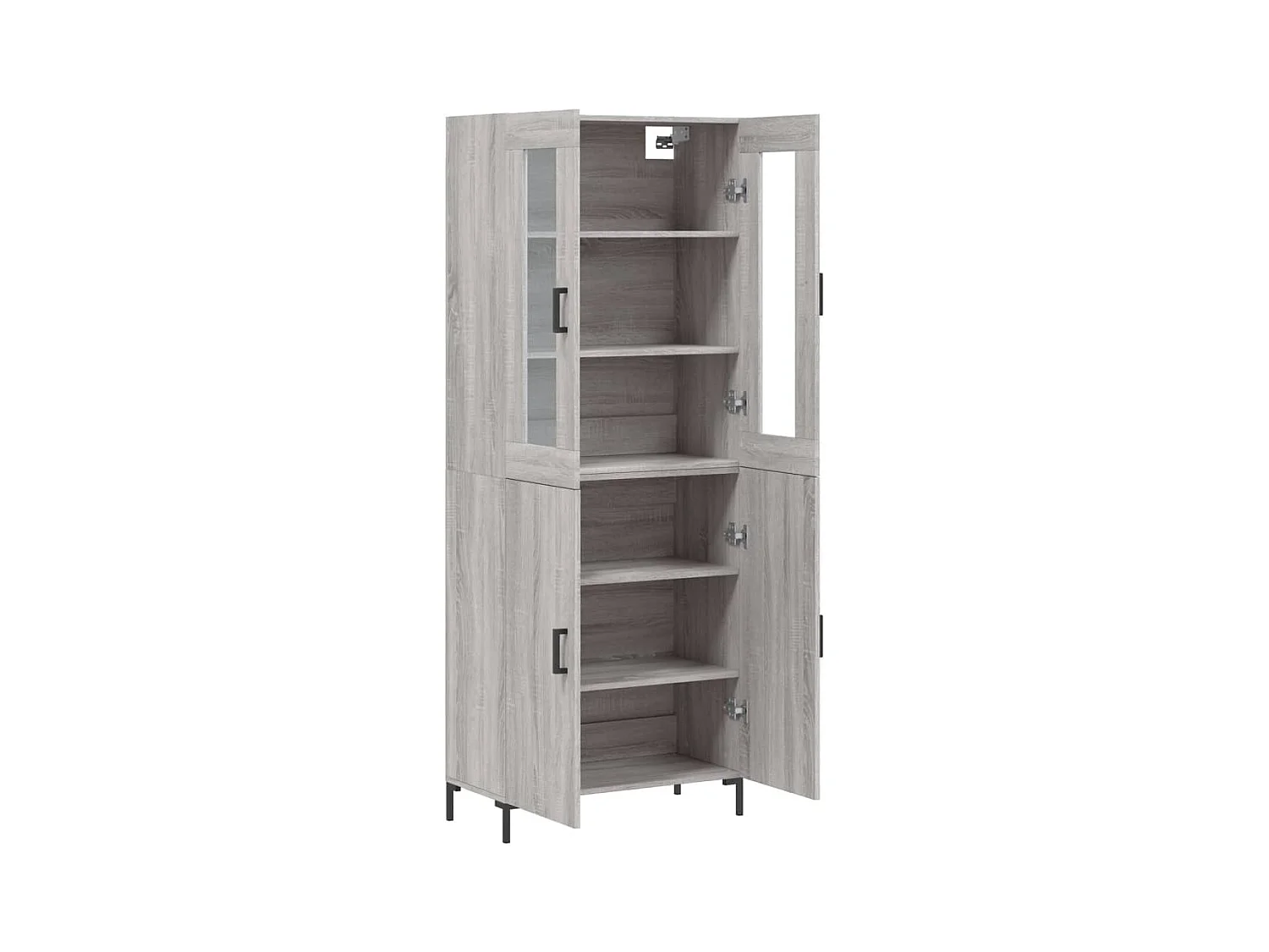Aparador aparador cómoda armario mueble organizador cocina salón salón alto Sonoma 69,5 x 34 x 180 cm madera contrachapada gris 02_0035506