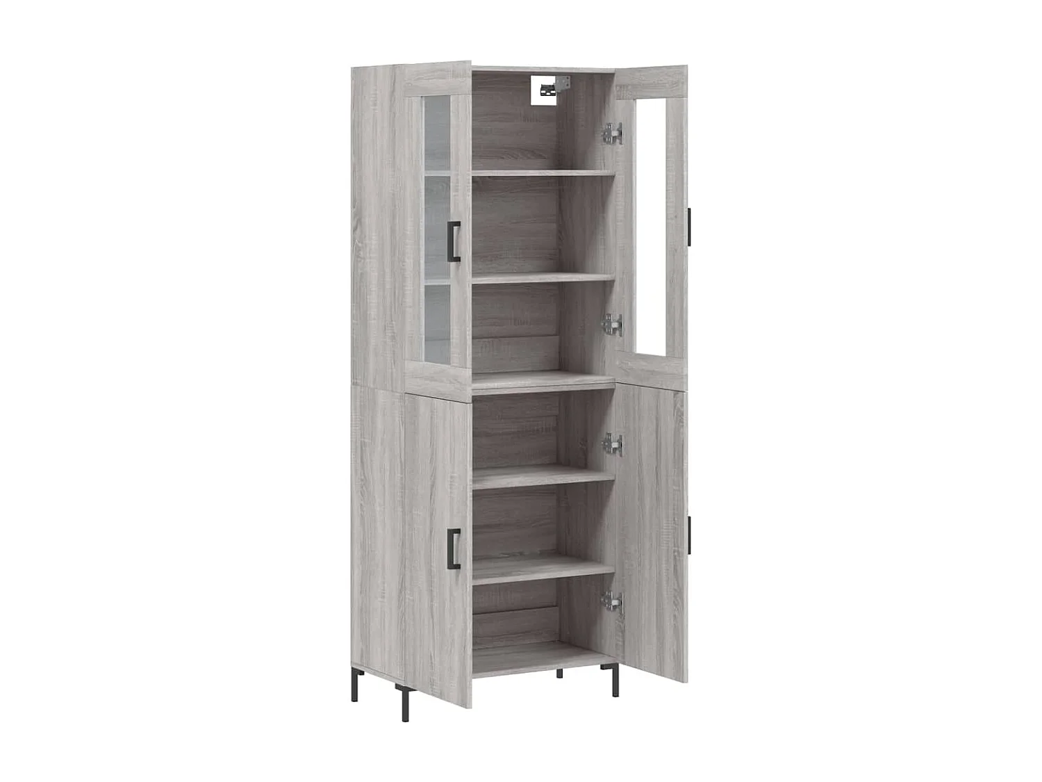 Credenza credenza cassettiera mobile contenitore organizer cucina soggiorno soggiorno alto Sonoma 69,5 x 34 x 180 cm pannelli compositi grigio 02_0035506