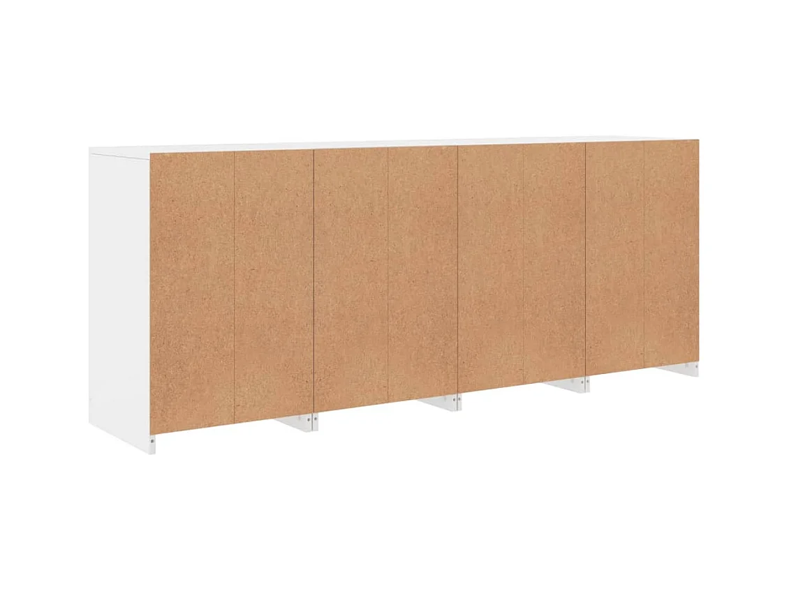 Aparador cómoda cómoda armario mueble organizador cocina salón salón con luces LED 164 x 37 x 67 cm blanco 02_0029836