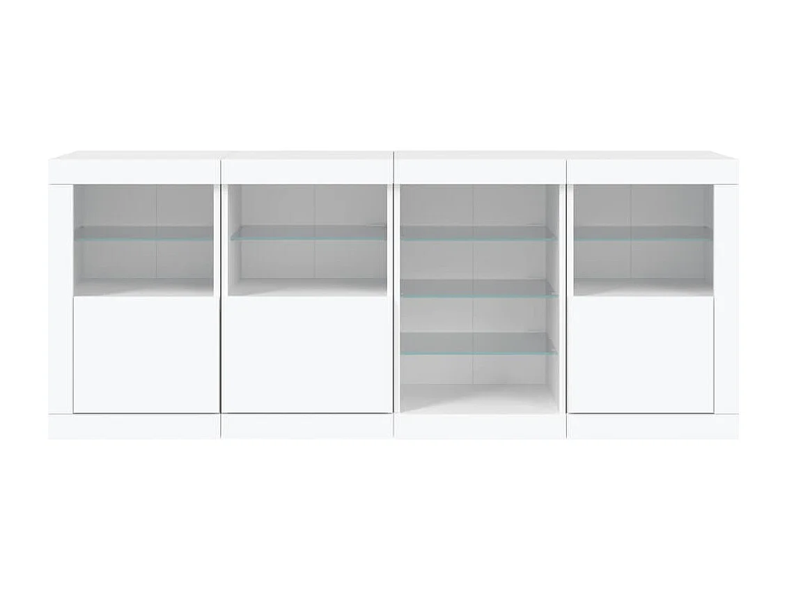 Aparador cómoda cómoda armario mueble organizador cocina salón salón con luces LED 164 x 37 x 67 cm blanco 02_0029836