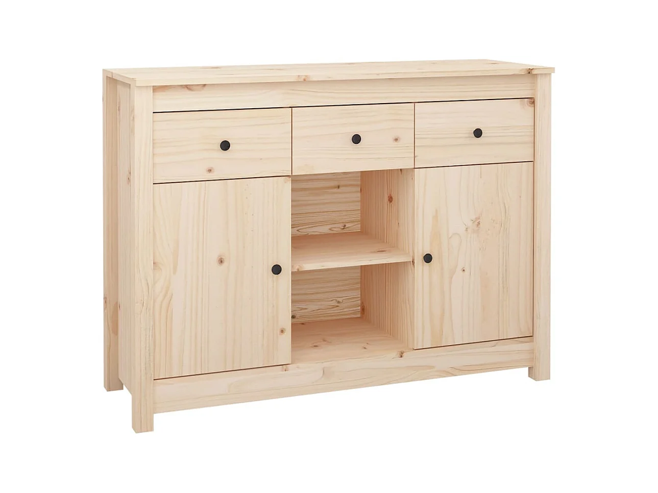 Aparador cômoda armário armário organizador cozinha sala sala 100 x 35 x 74,5 cm madeira maciça de pinho marrom 02_0029497