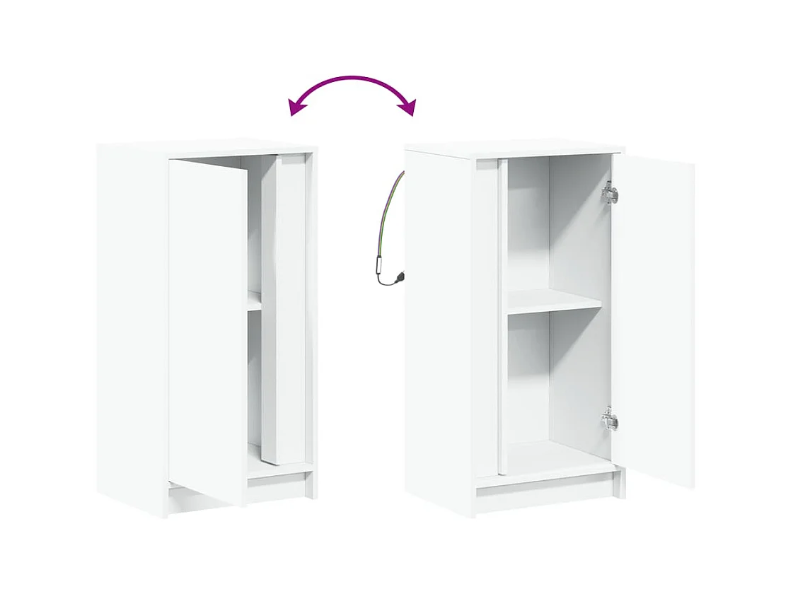 Credenza cassettiera cassettiera mobile contenitore organizer cucina soggiorno soggiorno con LED 42,5 x 34 x 85 cm derivati ​​del legno bianco 02_0029772