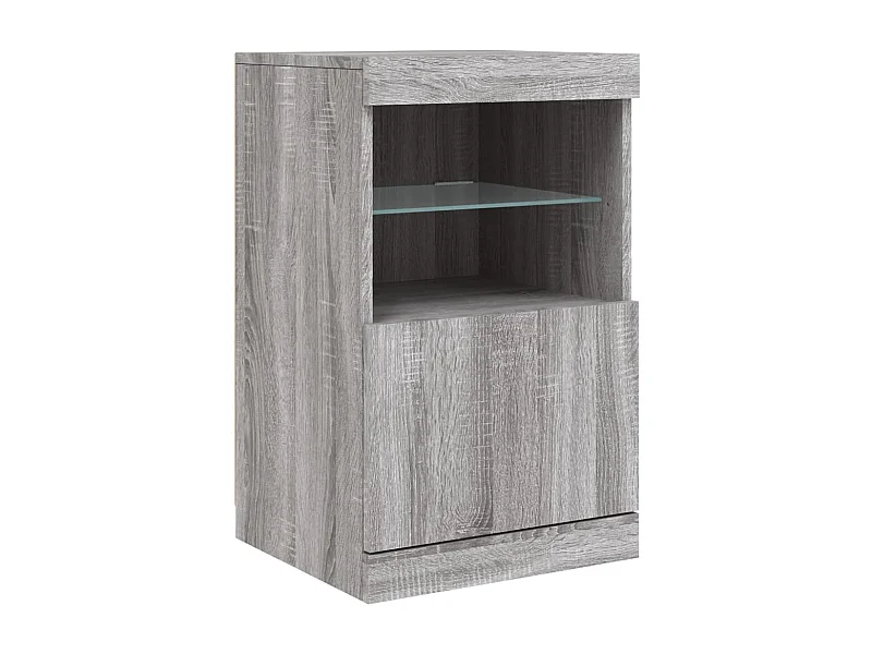 Aparador buffet cómoda mueble almacenaje organizador cocina salón salón con luces LED Sonoma 41 x 37 x 67 cm gris 02_0030076