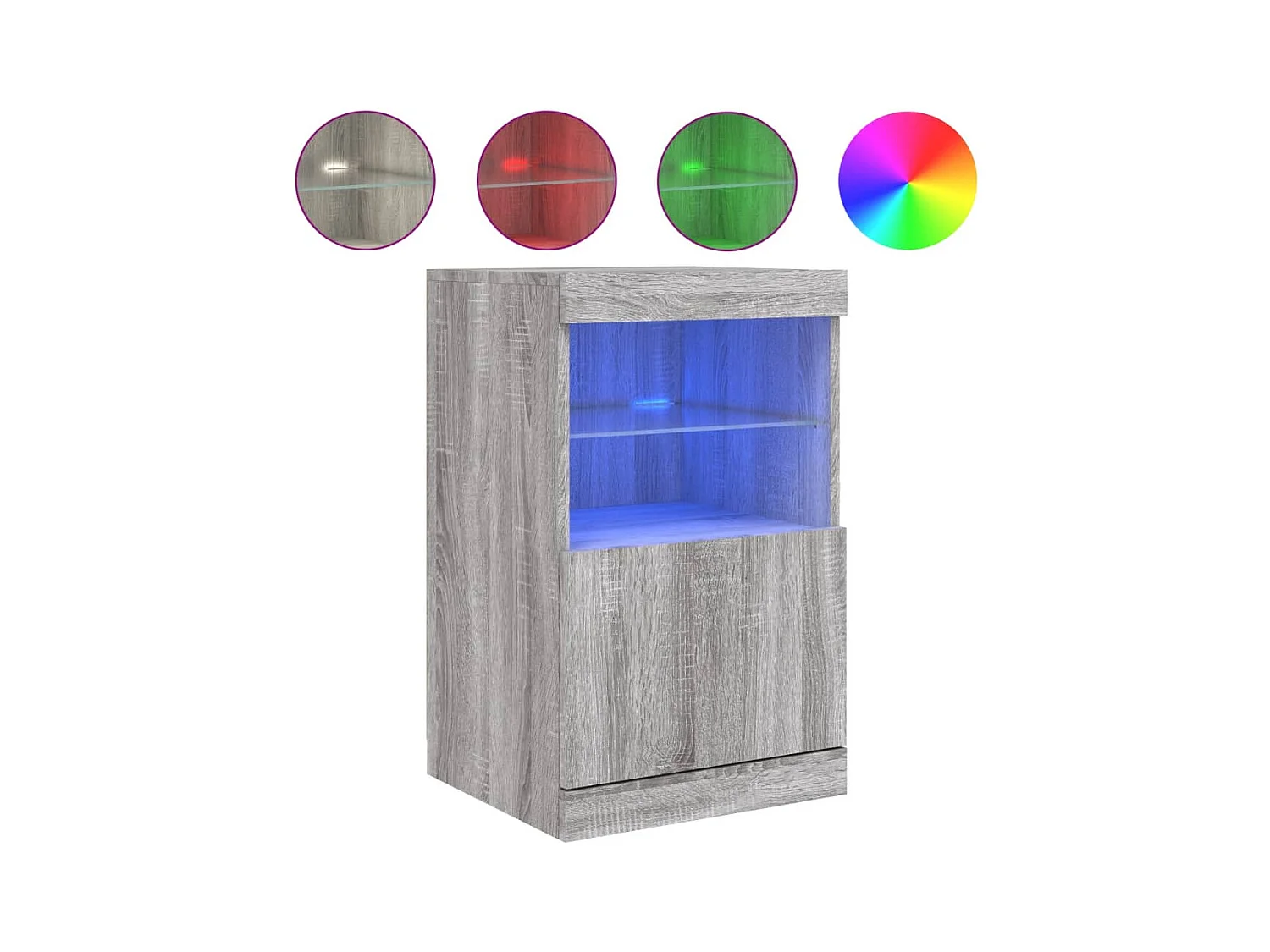 Aparador buffet cómoda mueble almacenaje organizador cocina salón salón con luces LED Sonoma 41 x 37 x 67 cm gris 02_0030076