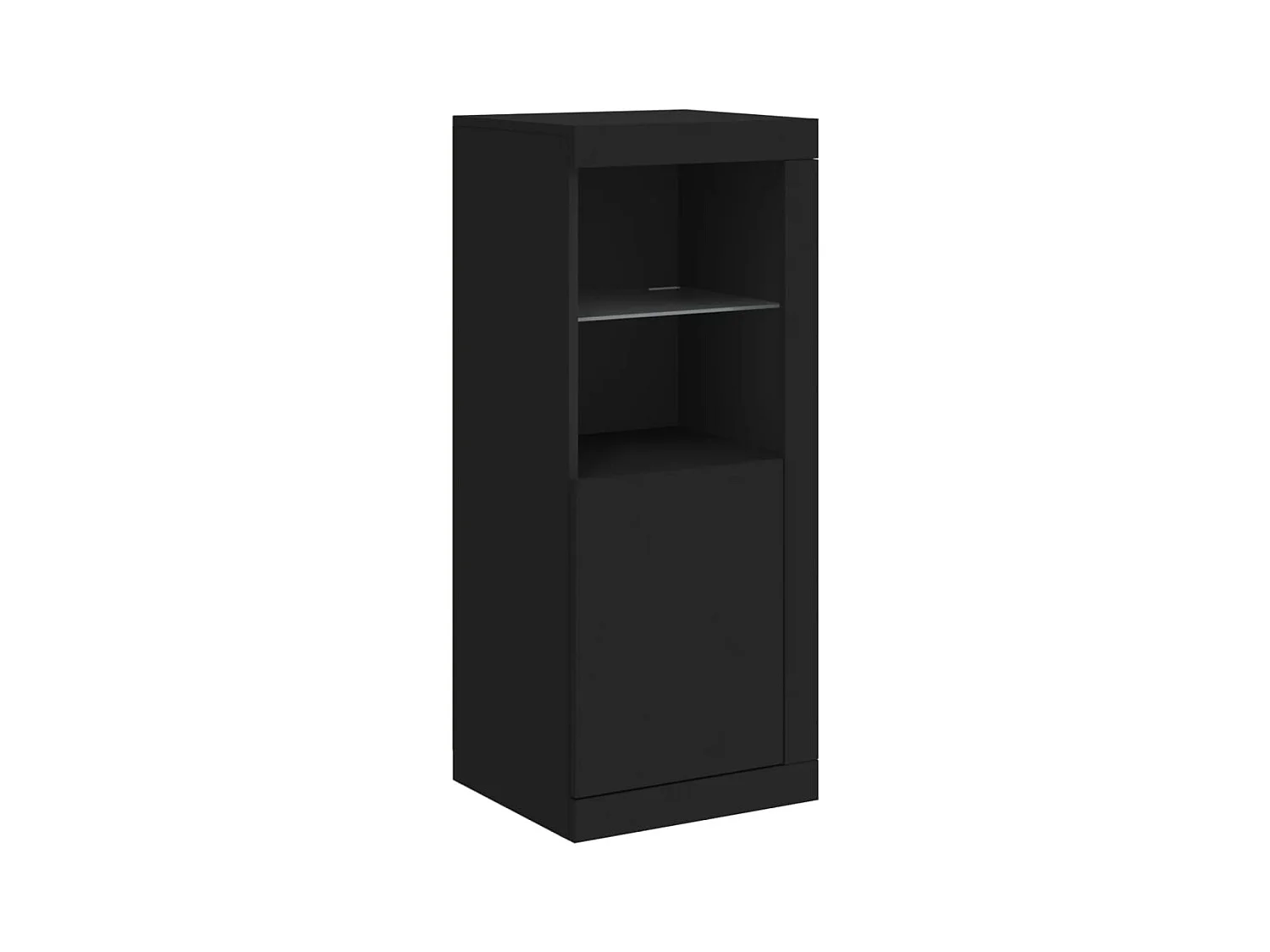 Aparador Aparador Cómoda Gabinete Unidad de Almacenamiento Organizador Cocina Sala de Estar con Luces LED 3 Piezas Madera de Ingeniería Negra 02_0037228