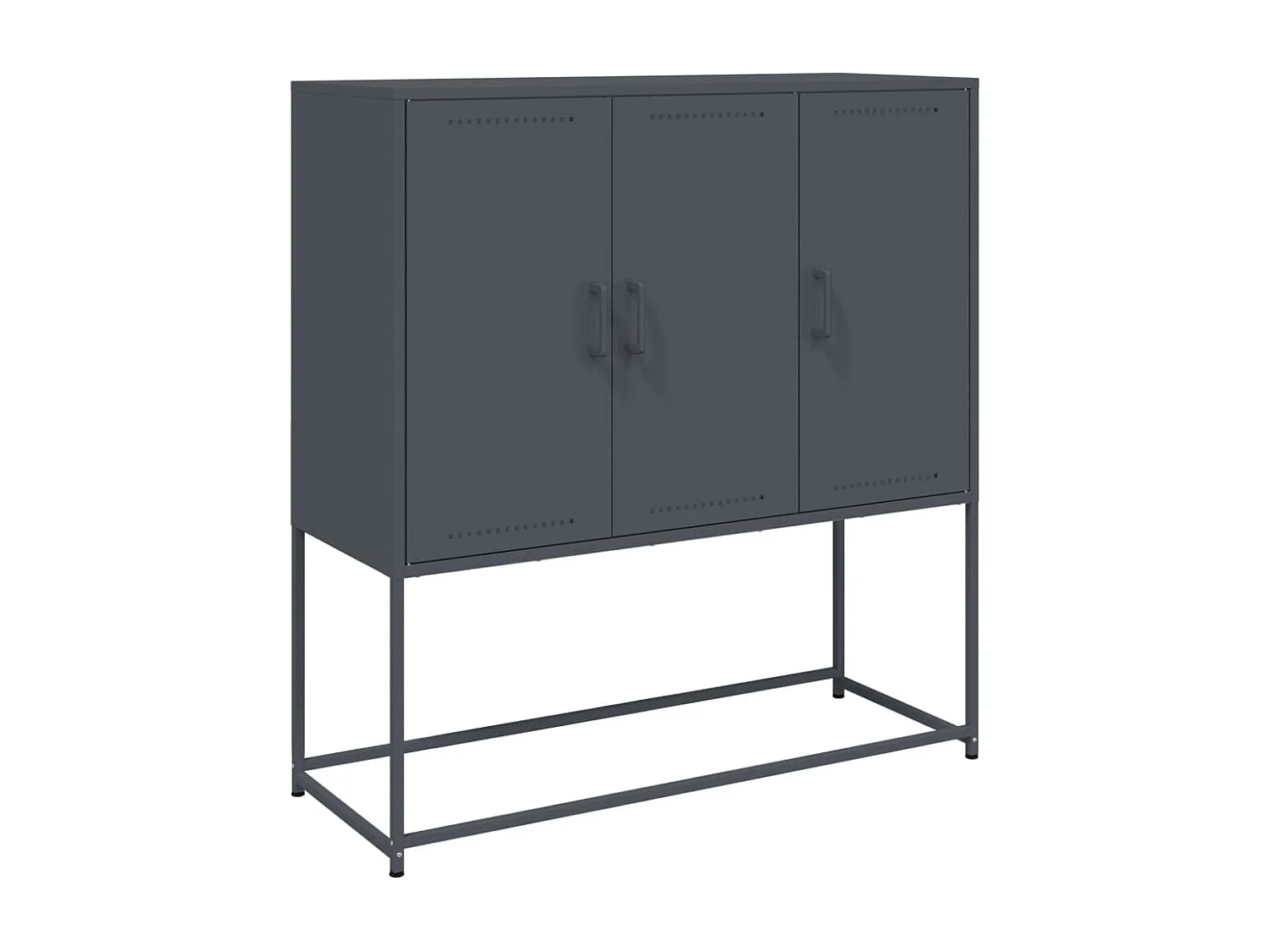 Credenza buffet cassettiera mobile contenitore organizer cucina soggiorno soggiorno alto 100,5 x 39 x 107 cm acciaio antracite 02_0032198