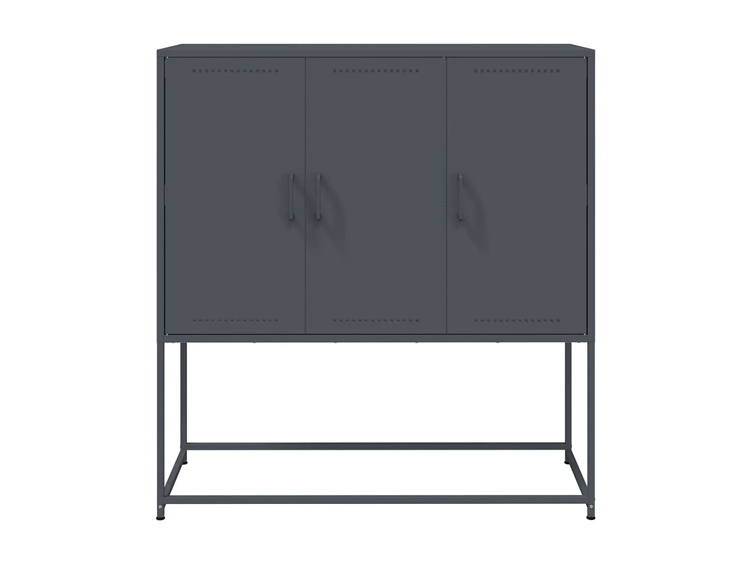 Credenza buffet cassettiera mobile contenitore organizer cucina soggiorno soggiorno alto 100,5 x 39 x 107 cm acciaio antracite 02_0032198
