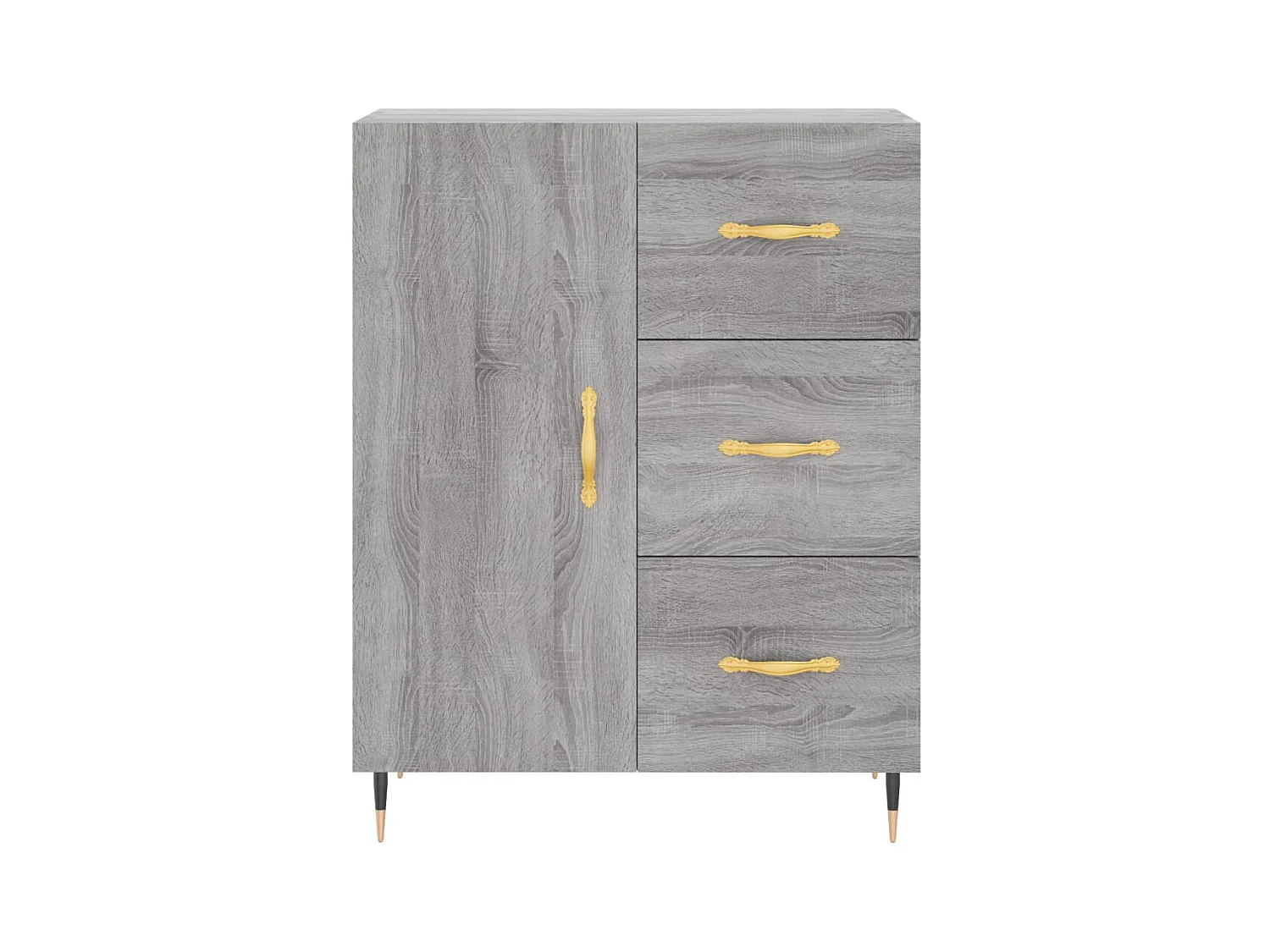 Aparador cômoda armário armário organizador cozinha sala sala alta Sonoma 69,5 x 34 x 180 cm madeira trabalhada cinza 02_0035482