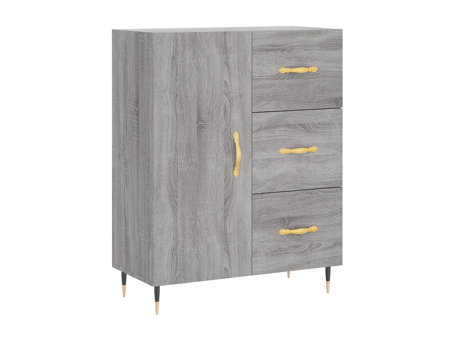 Credenza cassettiera cassettiera mobile contenitore organizer cucina soggiorno soggiorno alto Sonoma 69,5 x 34 x 180 cm derivati ​​del legno grigio 02_0035482