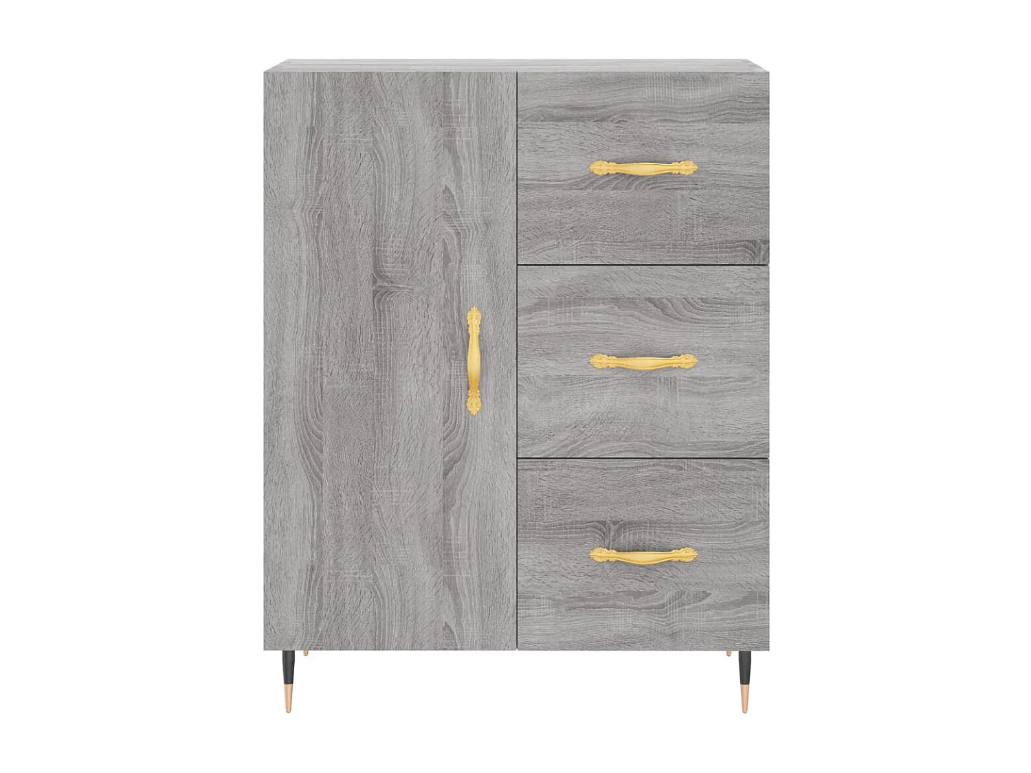 Credenza cassettiera cassettiera mobile contenitore organizer cucina soggiorno soggiorno alto Sonoma 69,5 x 34 x 180 cm derivati ​​del legno grigio 02_0035482