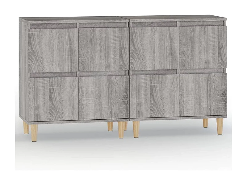 Credenza buffet cassettiera mobile contenitore organizer cucina soggiorno soggiorni set da 2 sonoma 60 x 35 x 70 cm pannelli compositi grigio 02_0036964
