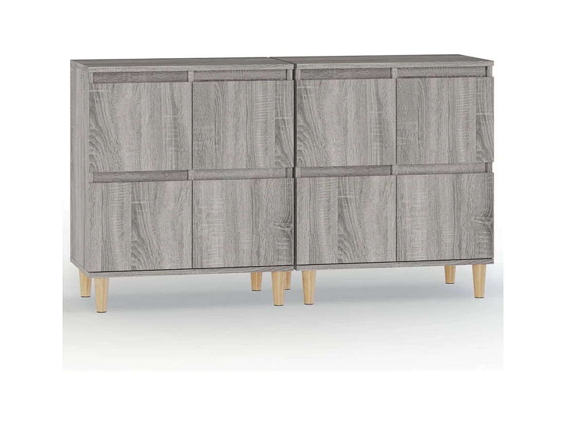 Credenza buffet cassettiera mobile contenitore organizer cucina soggiorno soggiorni set da 2 sonoma 60 x 35 x 70 cm pannelli compositi grigio 02_0036964