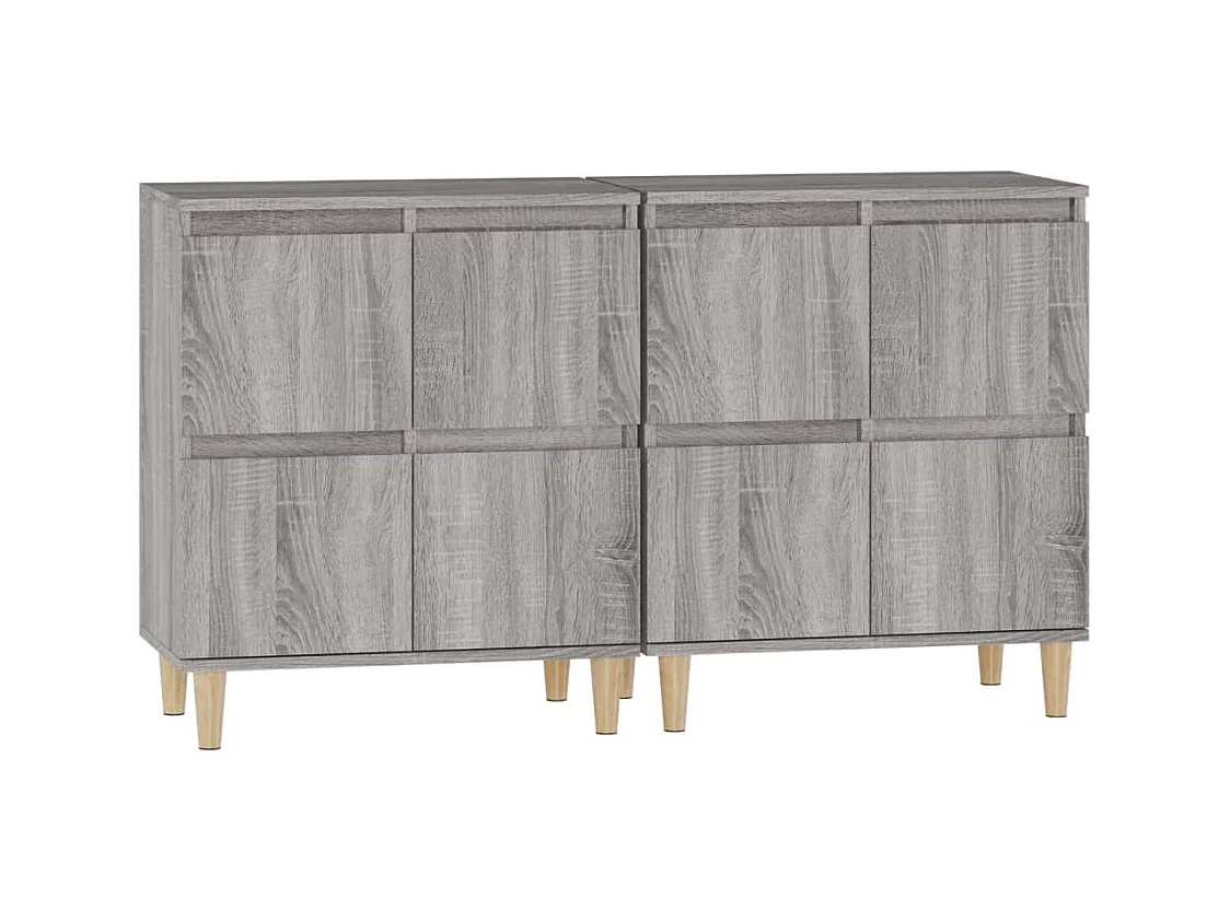 Credenza buffet cassettiera mobile contenitore organizer cucina soggiorno soggiorni set da 2 sonoma 60 x 35 x 70 cm pannelli compositi grigio 02_0036964
