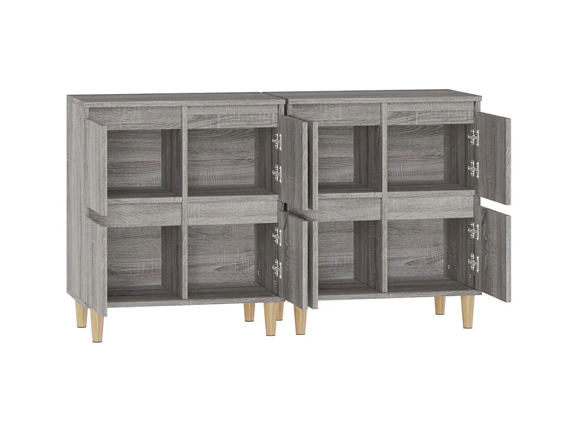 Credenza buffet cassettiera mobile contenitore organizer cucina soggiorno soggiorni set da 2 sonoma 60 x 35 x 70 cm pannelli compositi grigio 02_0036964
