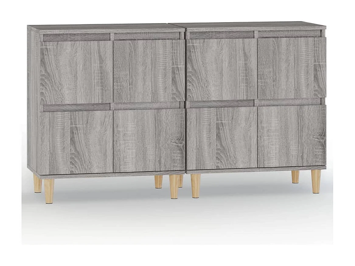 Credenza buffet cassettiera mobile contenitore organizer cucina soggiorno soggiorni set da 2 sonoma 60 x 35 x 70 cm pannelli compositi grigio 02_0036964
