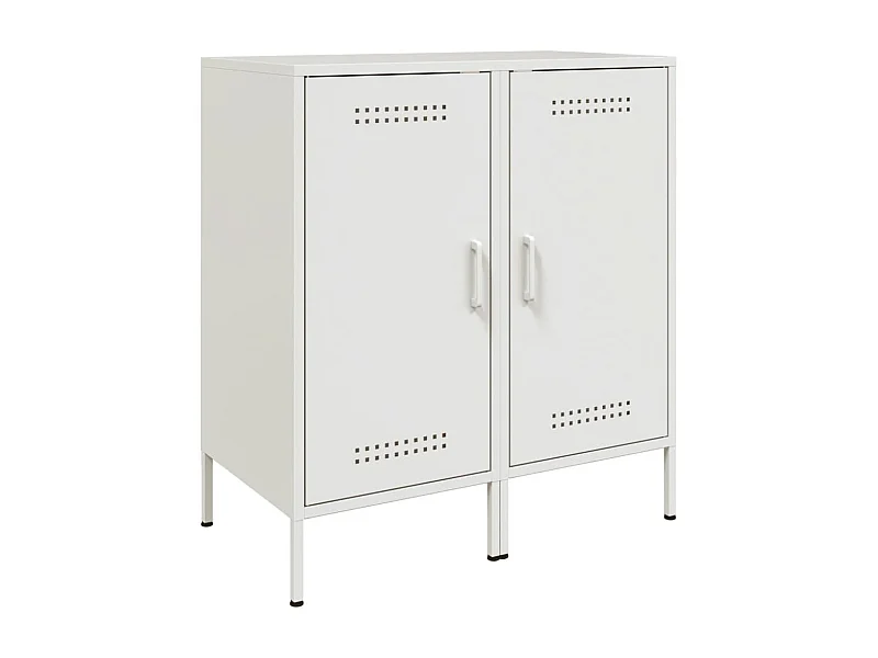 Aparador buffet cómoda armario mueble organizador cocina salón salón juego de 2 36 x 39 x 79 cm acero blanco 02_0036656