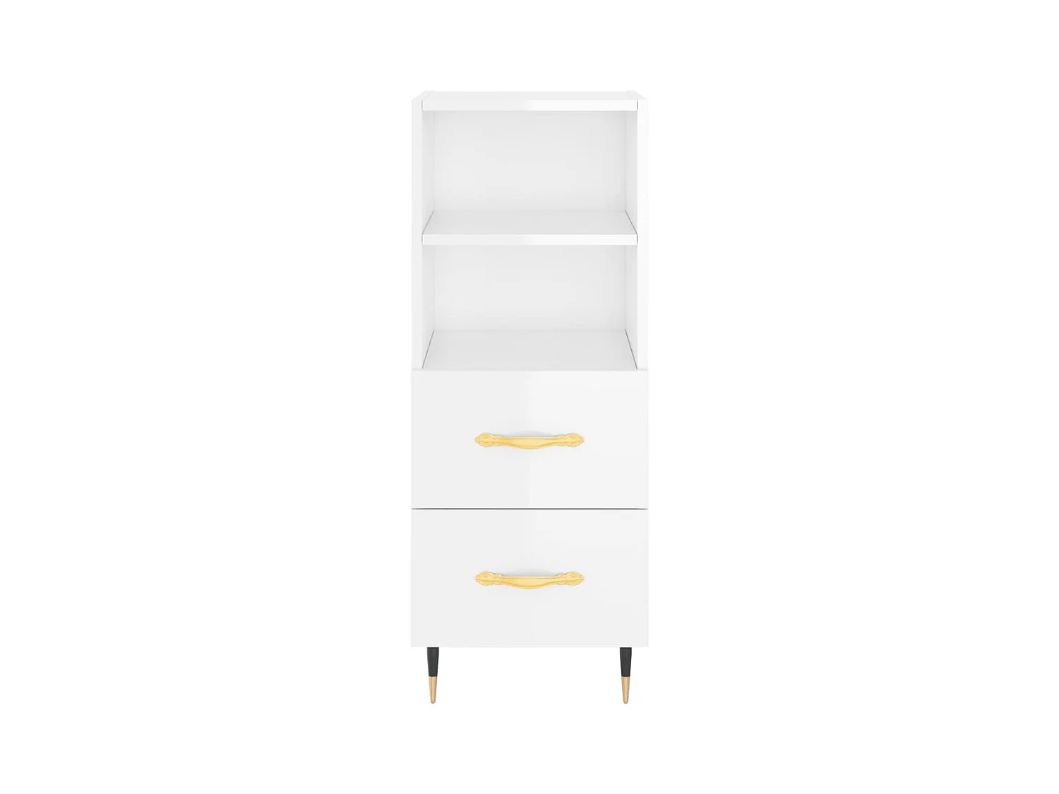 Aparador cómoda cómoda armario mueble organizador cocina salón salón alto brillo 34,5 x 34 x 180 cm madera contrachapada blanco 02_0032958