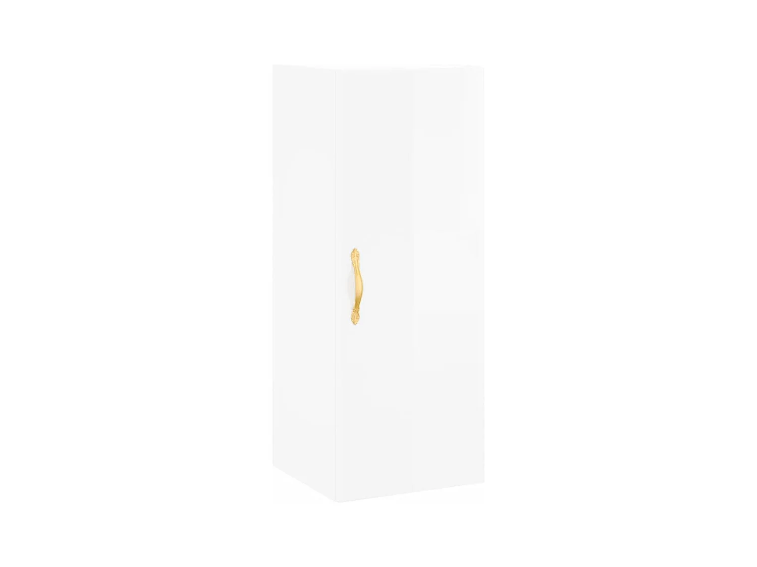 Aparador cómoda cómoda armario mueble organizador cocina salón salón alto brillo 34,5 x 34 x 180 cm madera contrachapada blanco 02_0032958