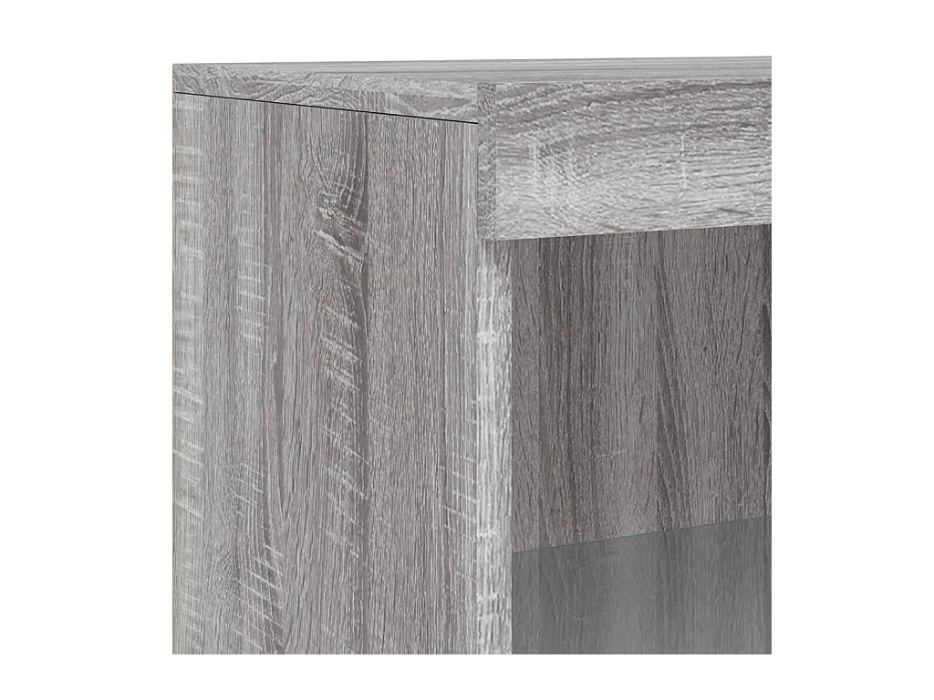 Buffet aparador cômoda armário organizador de unidade cozinha sala sala com luzes LED Sonoma 60,5 x 37 x 100 cm cinza 02_0030078