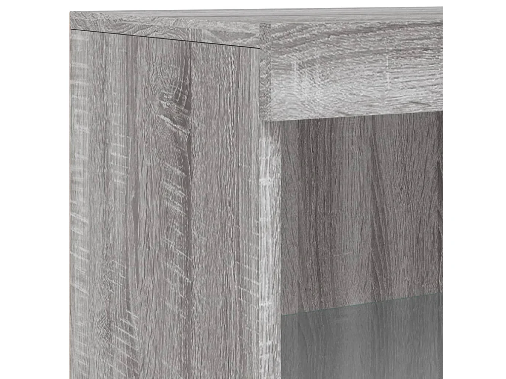 Buffet aparador cômoda armário organizador de unidade cozinha sala sala com luzes LED Sonoma 60,5 x 37 x 100 cm cinza 02_0030078