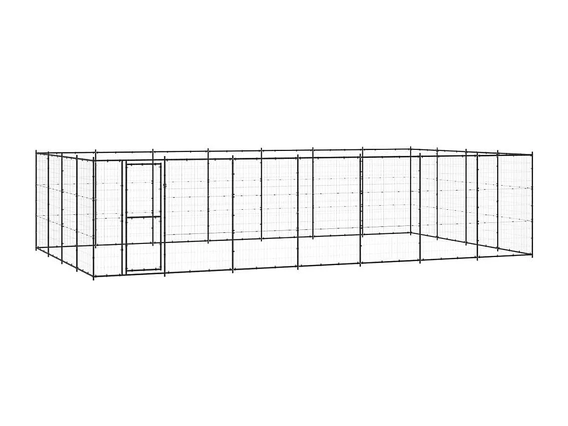 Canil externo para animais cercado para animais de estimação parque para cães aço 3388 m² 02_0000370